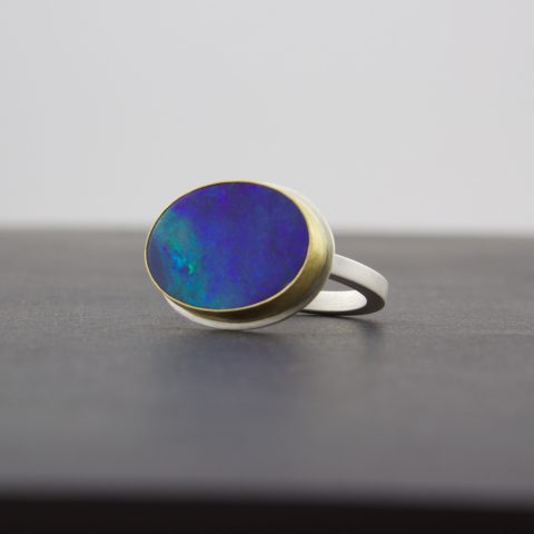 handmade boulder opal ring