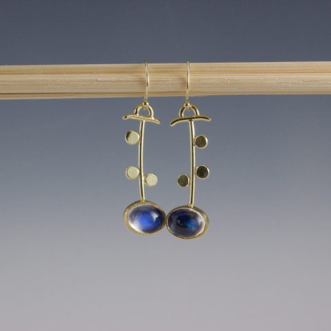 handmade artisan gold moonstone earrings