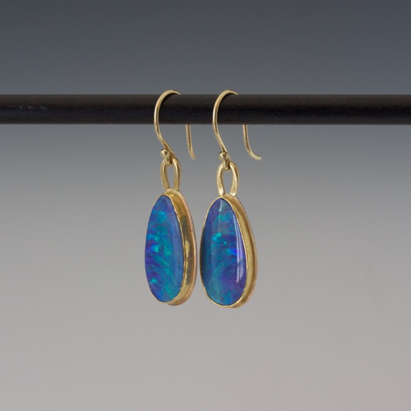 Gold Boulder Opal Dangle Earrings – COCOandCHIA