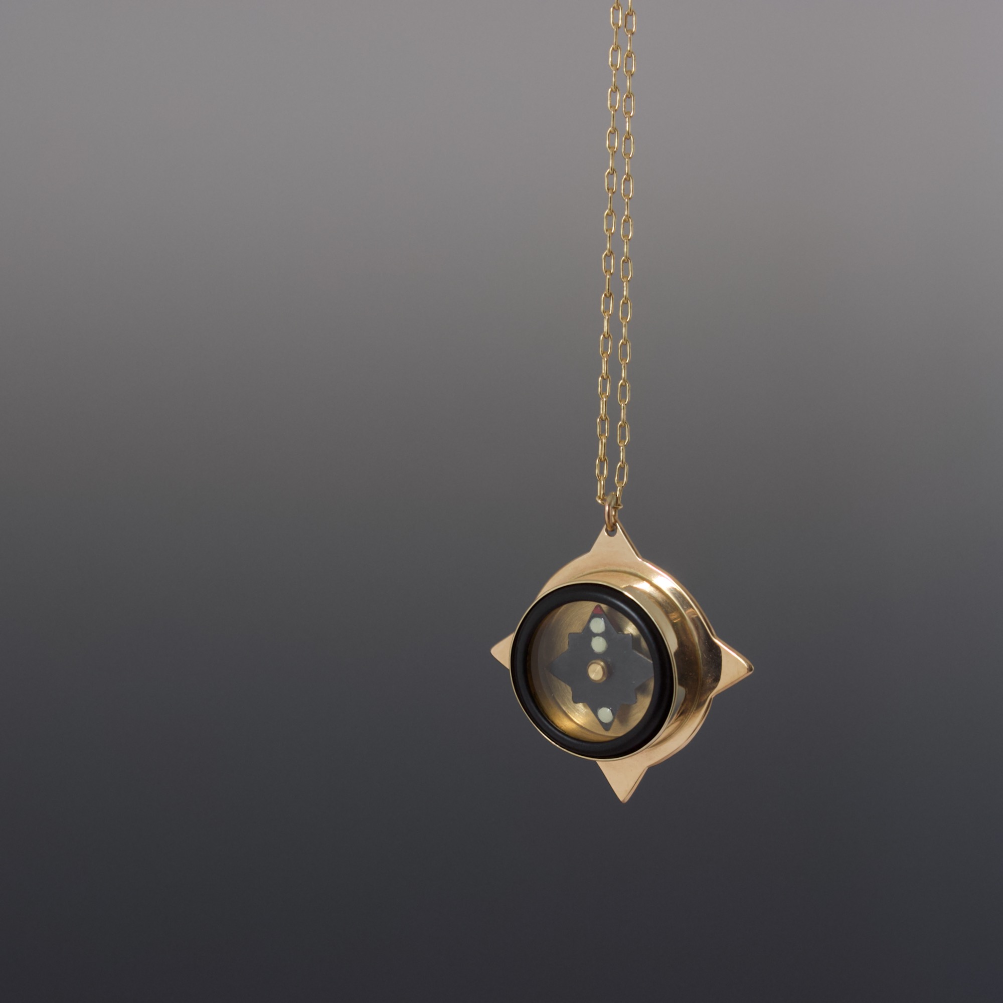 Gold Compass Necklace Pendant-CLC&CO