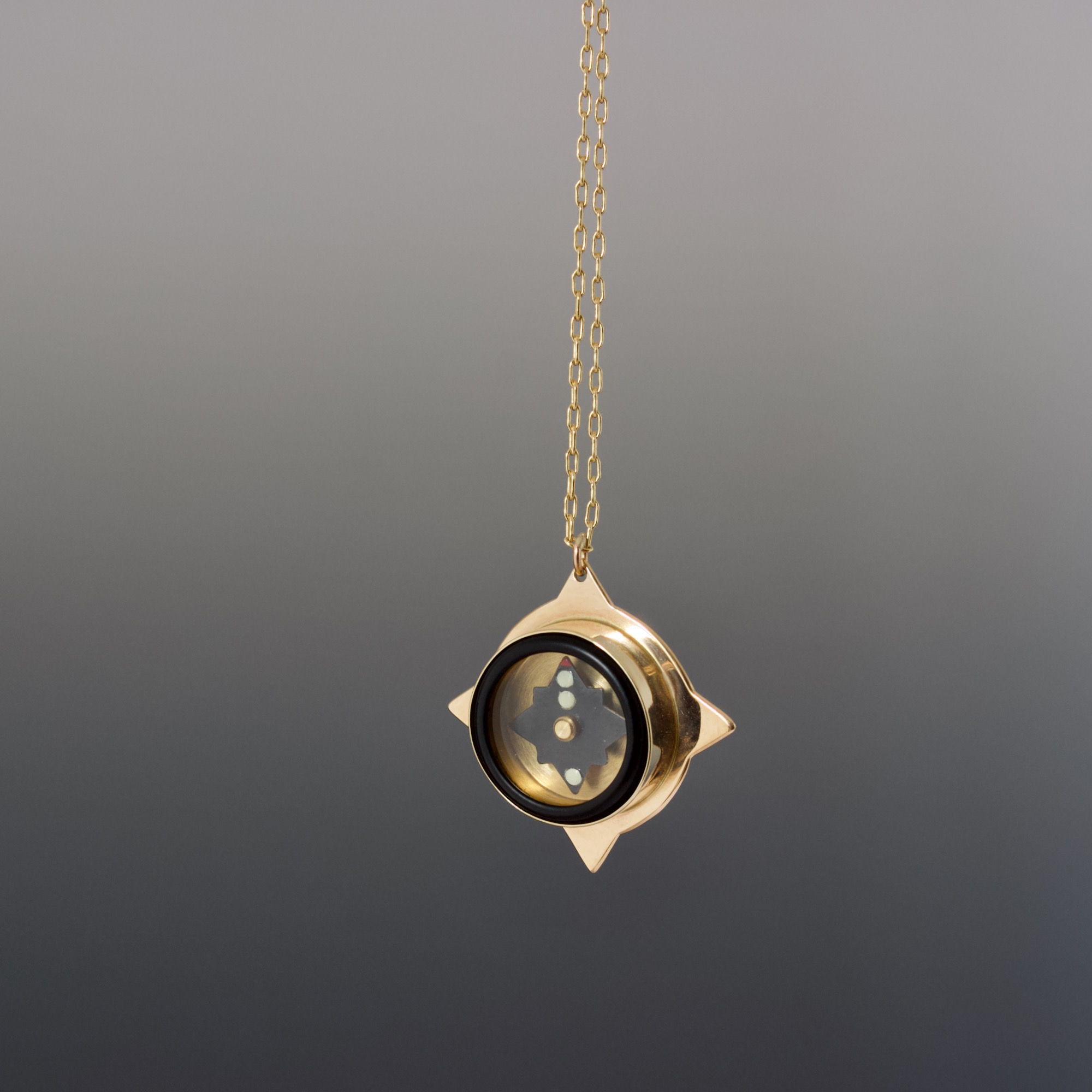 Handmade Compass Pendant Gold